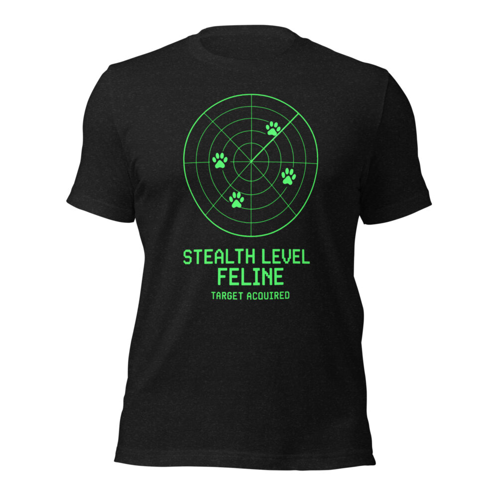 Stealth Level Feline Target Acquired Cat Lovers Men T-Shirt - Image 2