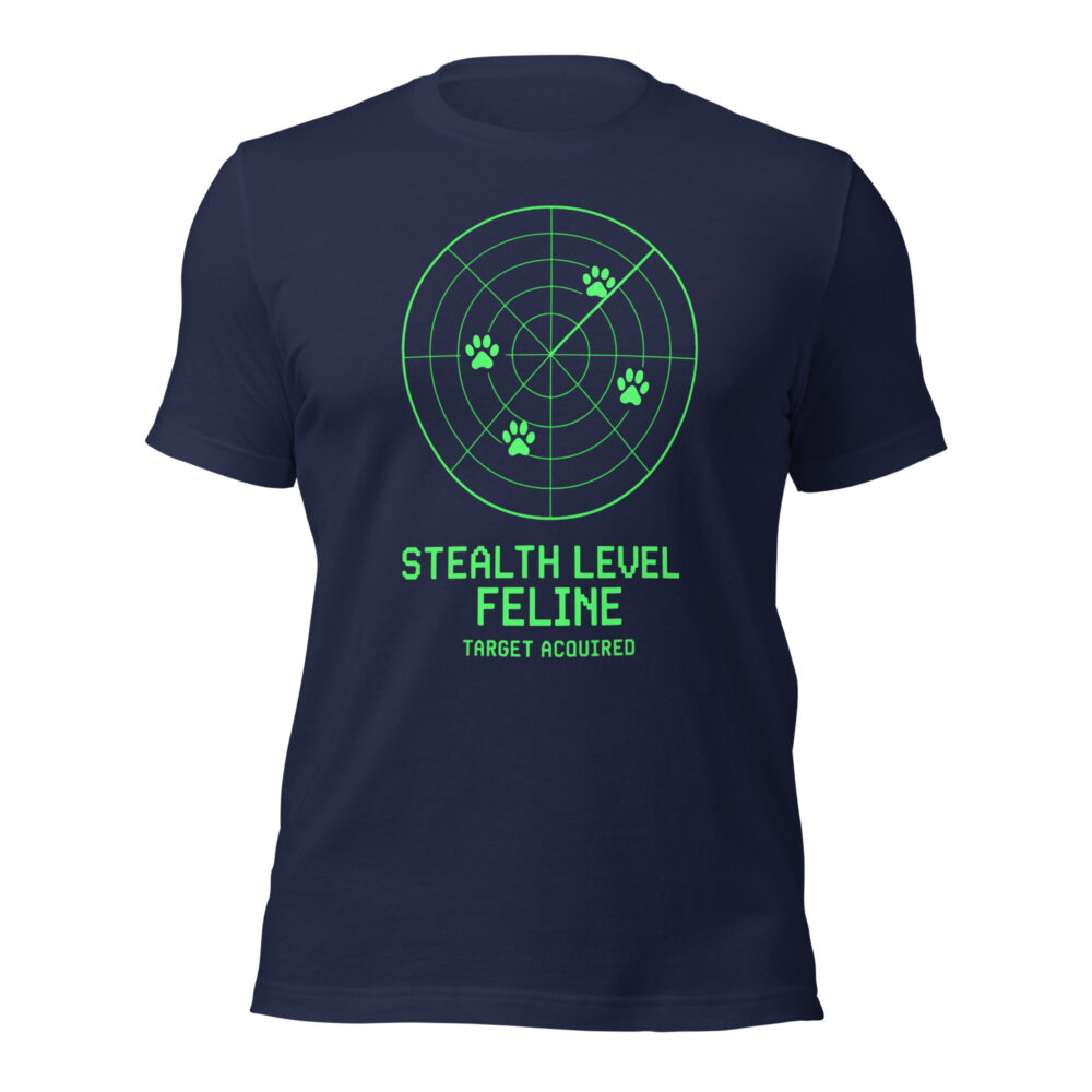Stealth Level Feline Target Acquired Cat Lovers Men T-Shirt - Image 4